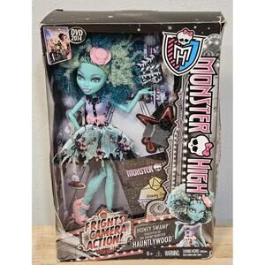 2013 Monster High Frights Camera Action Honey Swamp Hauntlywood Doll Toy NIB